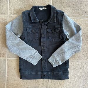 Munster Black Denim Jacket with Gray Sleeves